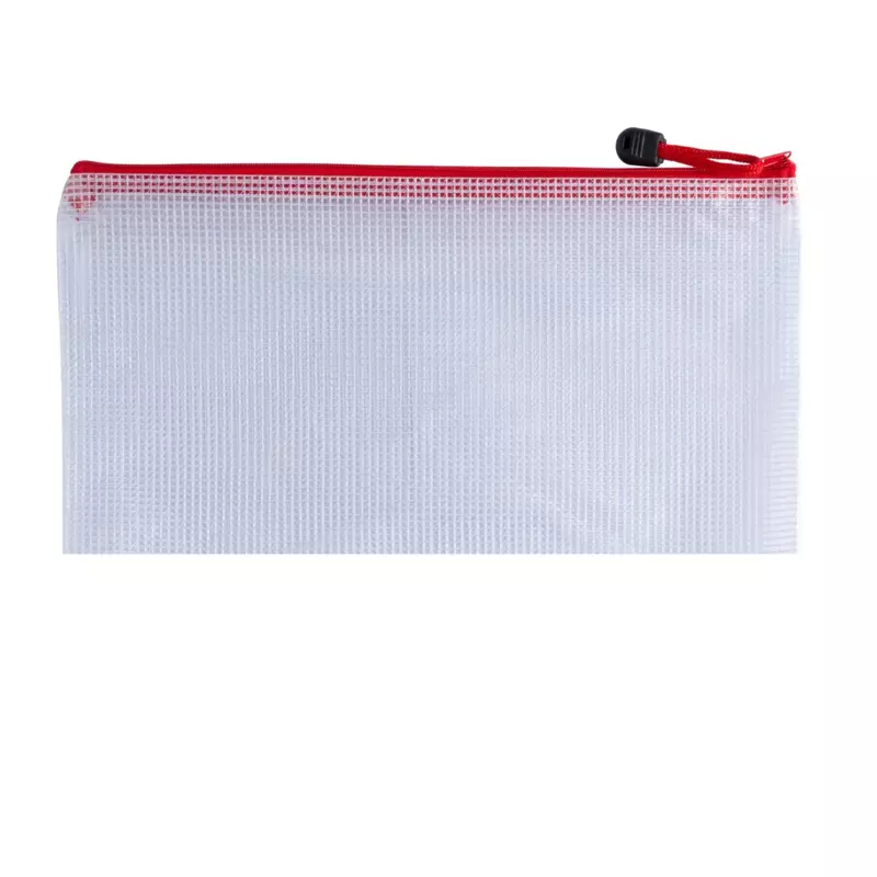 Pack of 12 A5 Red PVC Mesh Zip Bags