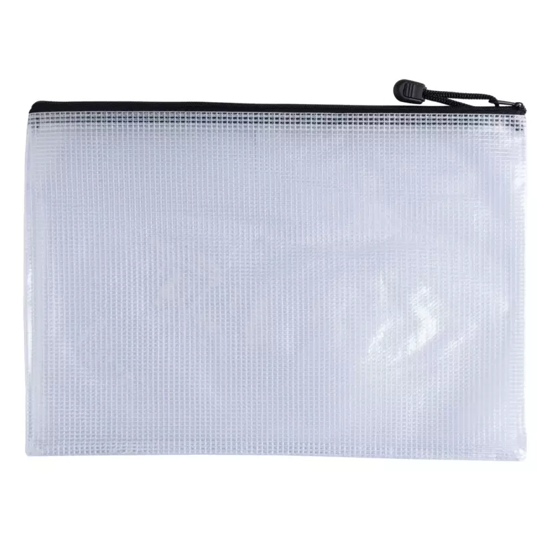 Pack of 12 A4 Black PVC Mesh Zip Bags