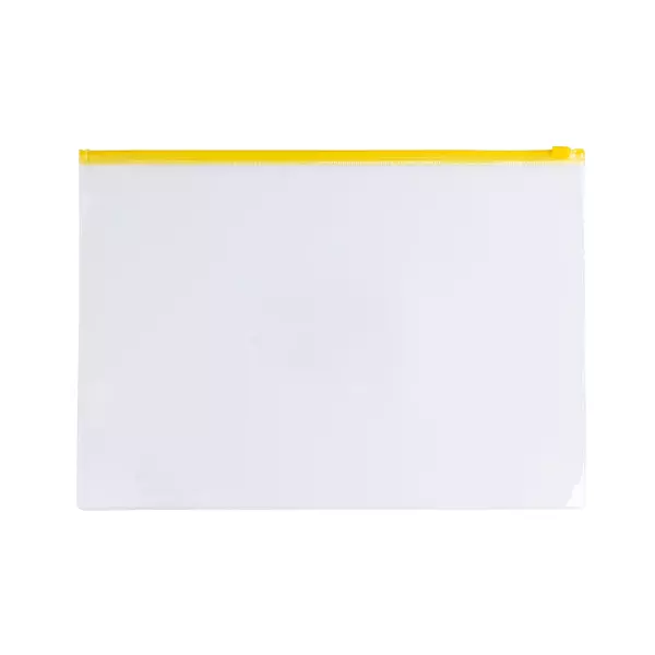 Pack of 12 A6 Clear Zippy Bags with Yellow Zip