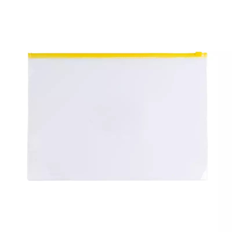 Pack of 12 A6 Clear Zippy Bags with Yellow Zip