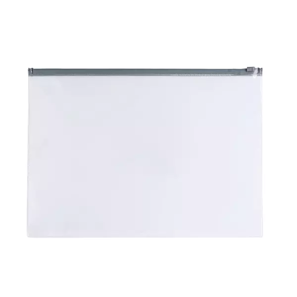 Pack of 12 A6 Clear Zippy Bags with Grey Zip