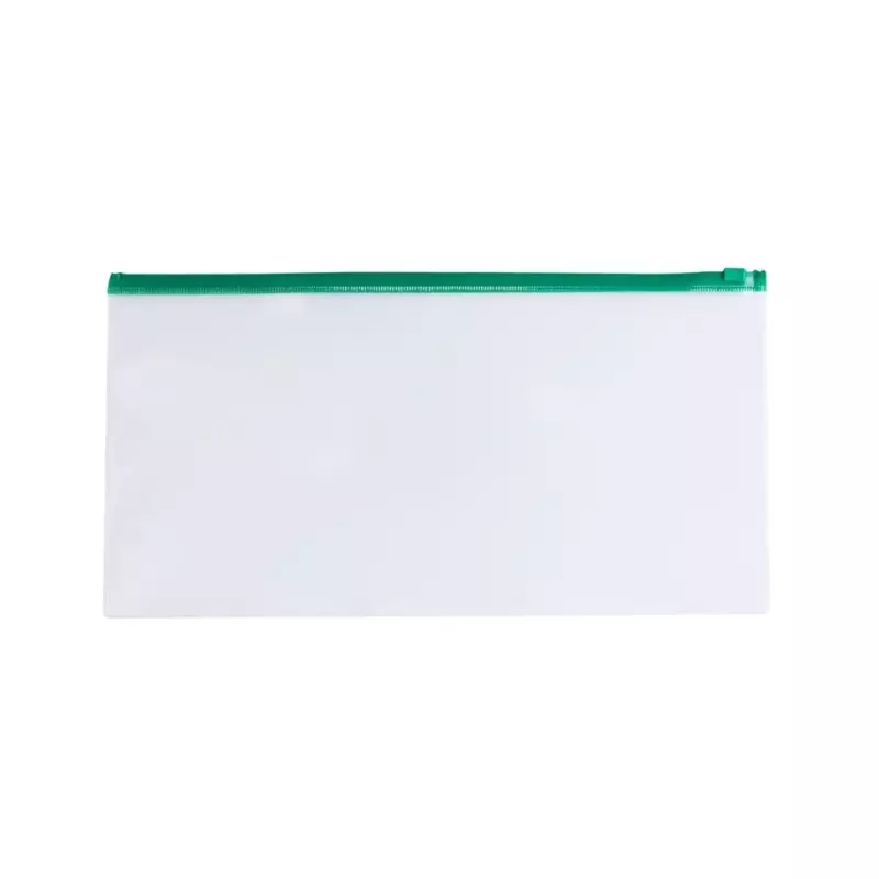 Pack of 12 DL Clear Zippy Bags with Green Zip