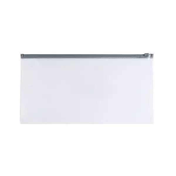 Pack of 12 DL Clear Zippy Bags with Grey Zip