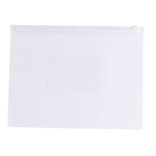 Pack of 12 A5 Clear Zippy Bags with White Zip
