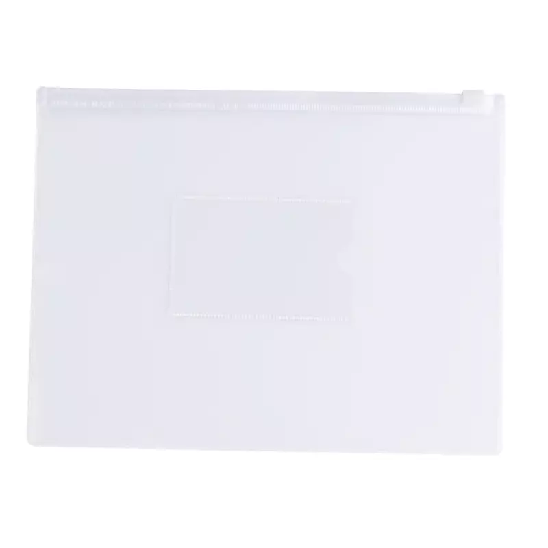 Pack of 12 A5 Clear Zippy Bags with White Zip
