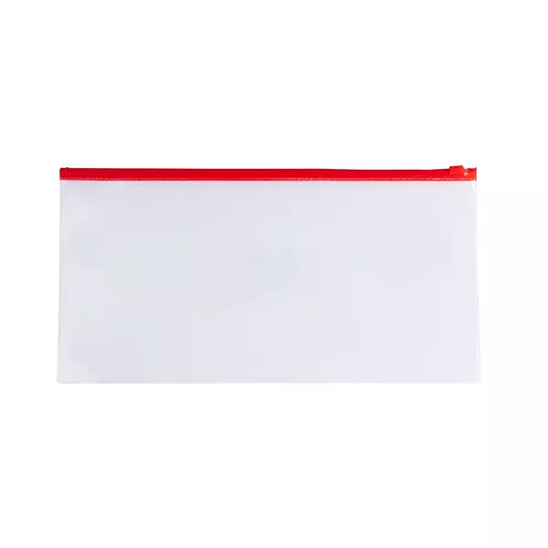 Pack of 12 DL Clear Zippy Bags with Red Zip
