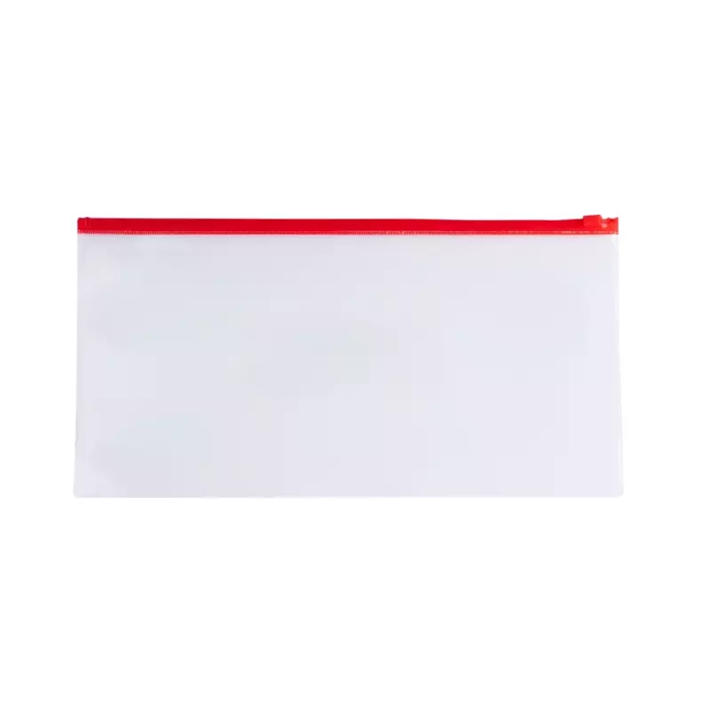 Pack of 12 DL Clear Zippy Bags with Red Zip