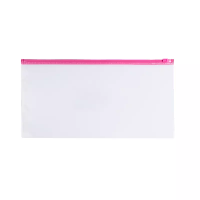 Pack of 12 DL Clear Zippy Bags with Pink Zip
