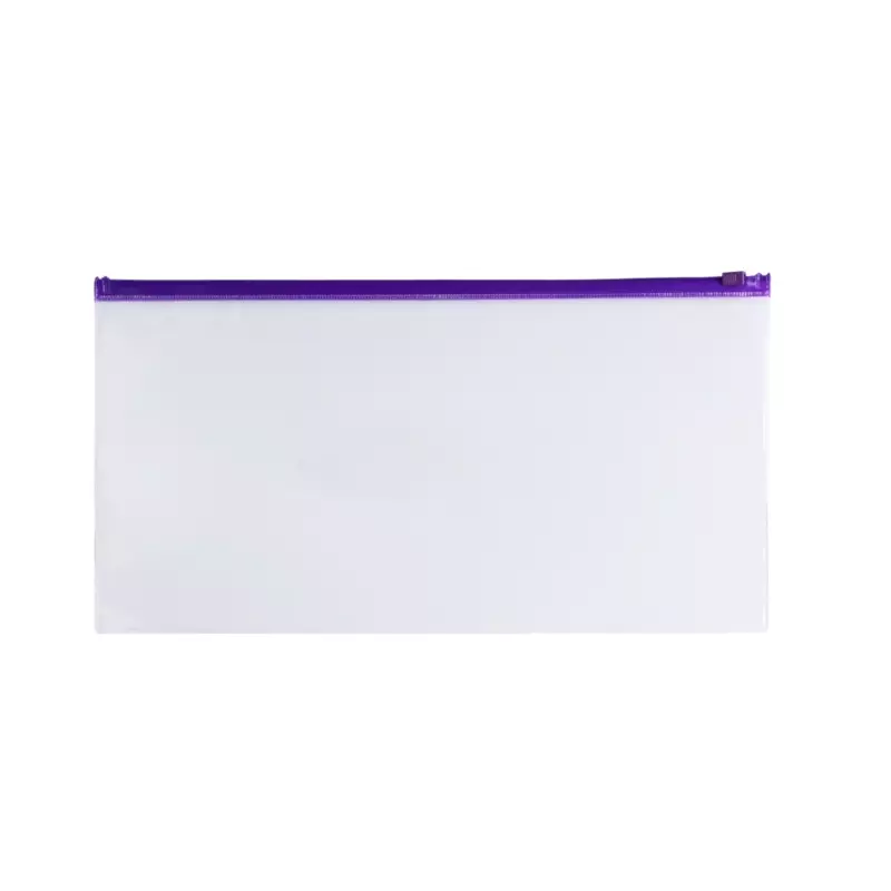 Pack of 12 DL Clear Zippy Bags with Purple Zip