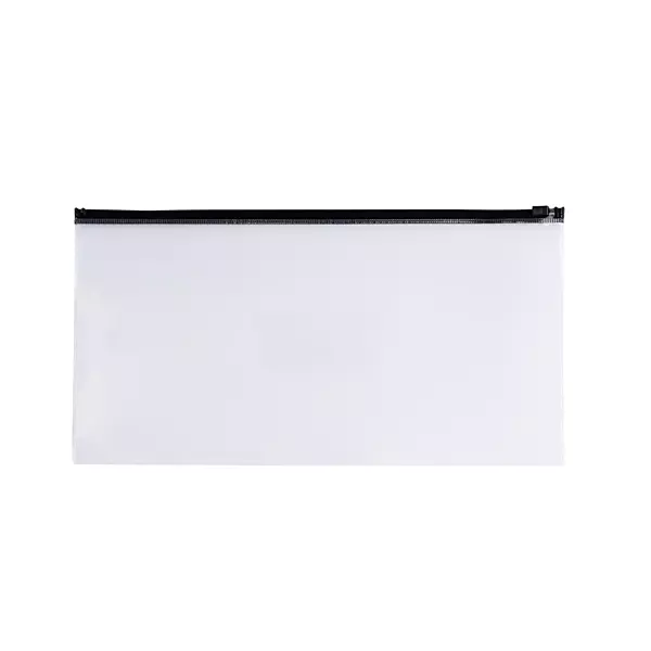 Pack of 12 DL Clear Zippy Bags with Black Zip