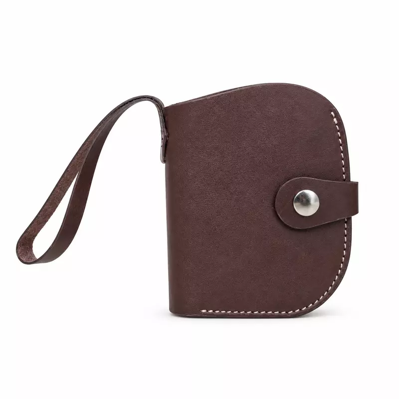 Nomad Handcrafted Genuine Leather Wristlet Wallet Rustic Dark Brown