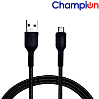 Champion Micro 3Amp 1Mtr Braided Data Cable Black (Series -C)
