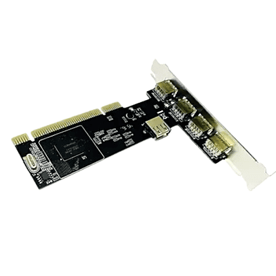 PCI USB Card 4+1 USB Ports, High-Speed 2.0 Adapter PCI, Controller Card (Black)