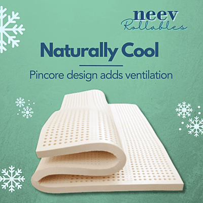 Neev 2 Inches 100% Natural Pincore Latex Rollable Topper Neev 2 Inches 100% Natural Pincore Latex Rollable Topper