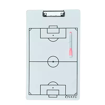 Football Tactical Clipboard – Double-Sided Dry-Erase Coaching Board with Marker & Clip
