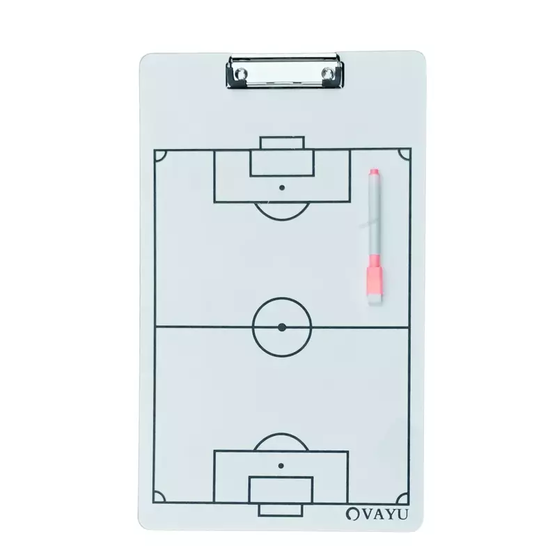Football Tactical Clipboard – Double-Sided Dry-Erase Coaching Board with Marker & Clip
