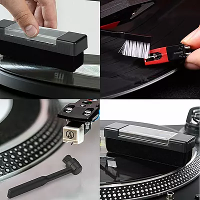 ASW - 3in1 Vinyl Record Cleaning Brush Set Stylus Velvet Anti-static Cleaner Tool Kit  - 3IN1LP-CKIT