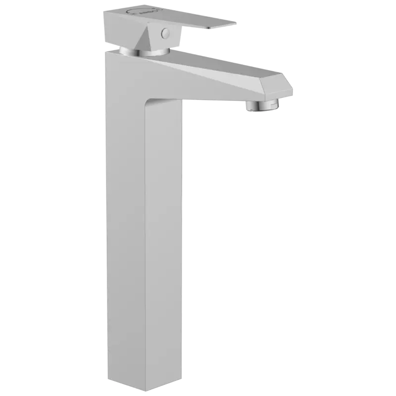 LV-2028 Single Lever Tall Basin Mixer With Braided Hoses (Table Mounted Model)