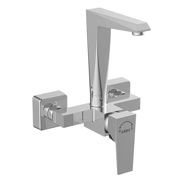 LV-2043 Single Lever Sink Mixer With Swinging Spout With Connecting Legs With Wall Flange (Wall Mounted Model)