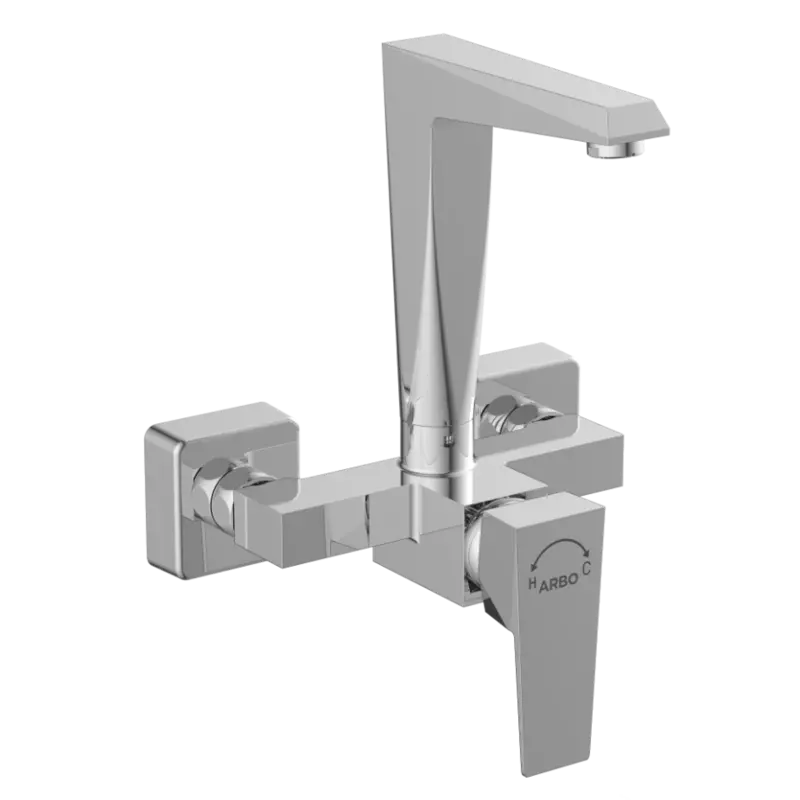 LV-2043 Single Lever Sink Mixer With Swinging Spout With Connecting Legs With Wall Flange (Wall Mounted Model)