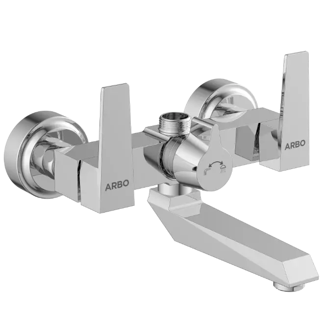 LV-2050 Wall Mixer With Connector For Hand Shower Arrangement With Connecting Legs, Wall Flange & Wall Bracket For Hand Shower