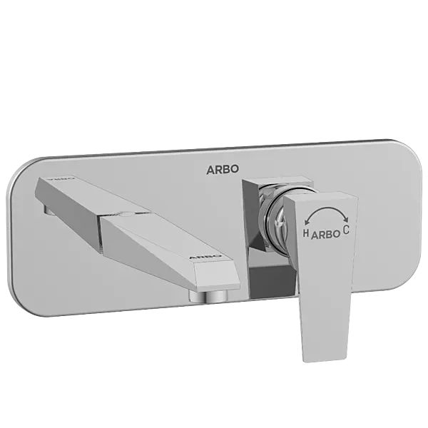 LV-2067 Exposed Part Kit For Single Lever Basin Mixer Wall Mounted With Consisting Of Operative Lever, Basin Spout & Wall Flange
