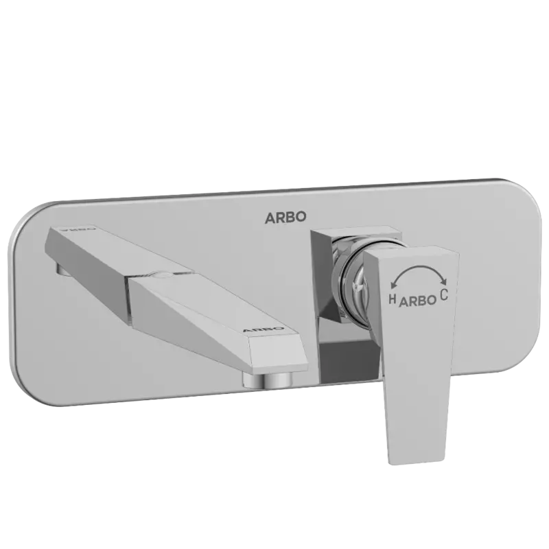 LV-2067 Exposed Part Kit For Single Lever Basin Mixer Wall Mounted With Consisting Of Operative Lever, Basin Spout & Wall Flange
