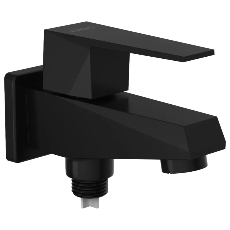LV-MB-2006-B 2 Way Bib Tap Dual Flow With Wall Flange (Matt Black)
