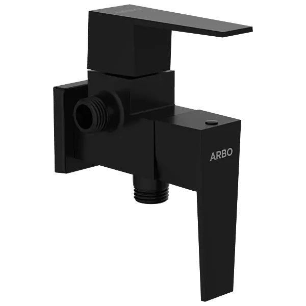LV-MB-2007 2 Way Angle Cock With Wall Flange (Matt Black)