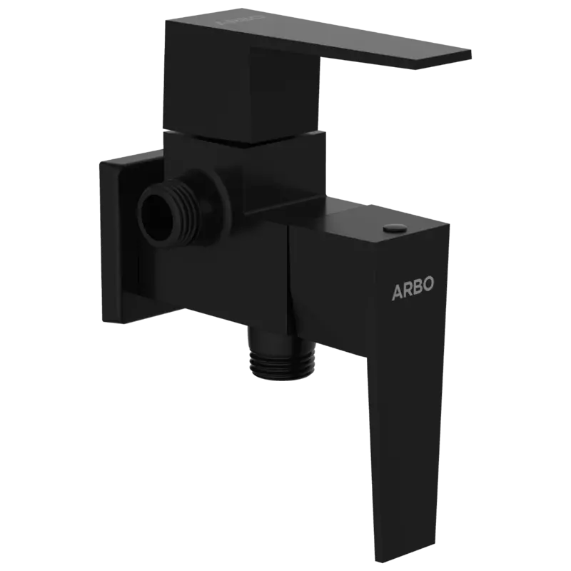 LV-MB-2007 2 Way Angle Cock With Wall Flange (Matt Black)