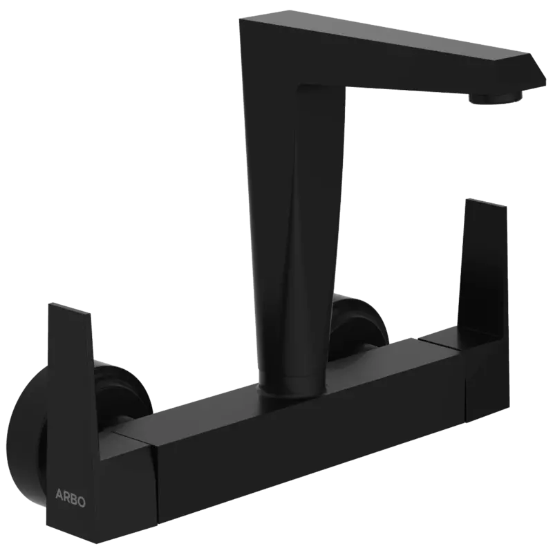 LV-MB-2013 Sink Mixer With Swinging Spout With Connecting Legs With Wall Flange (Wall Mounted Model) (Matt Black)