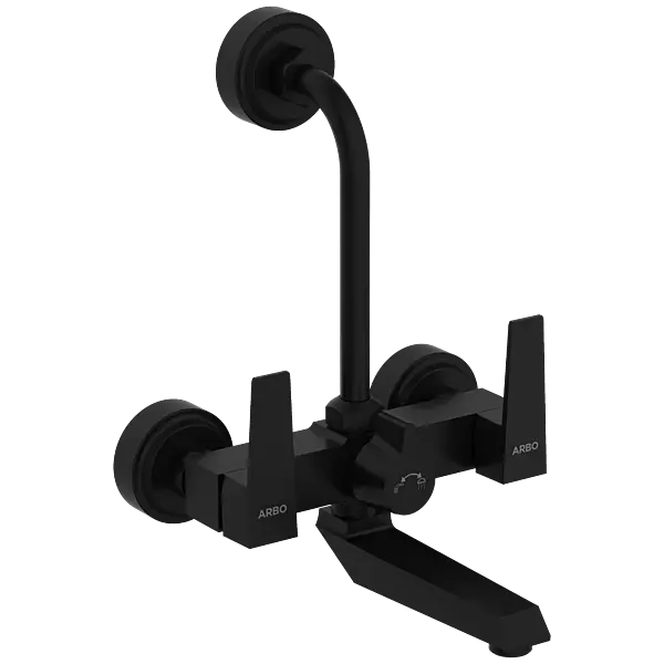 LV-MB-2020 Wall Mixer 2 In 1 With Connecting Legs With Wall Flange (Matt Black)
