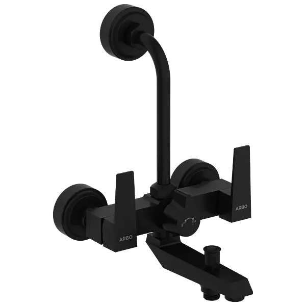 LV-MB-2022 Side Handle Wall Mixer 3 In 1 With Connecting Legs With Wall Flange (Matt Black)