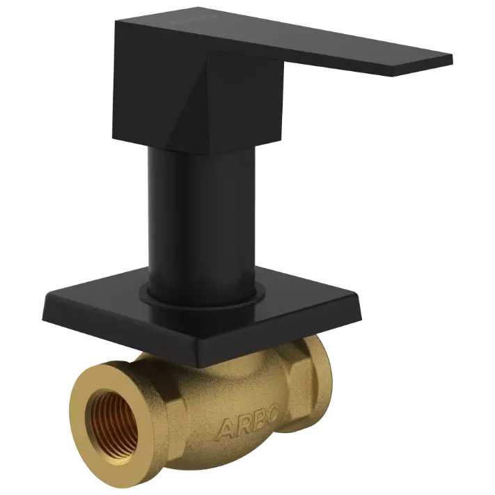 LV-MB-2023 Concealed Stop Cock 15mm Body With Upper Part Set (Matt Black)