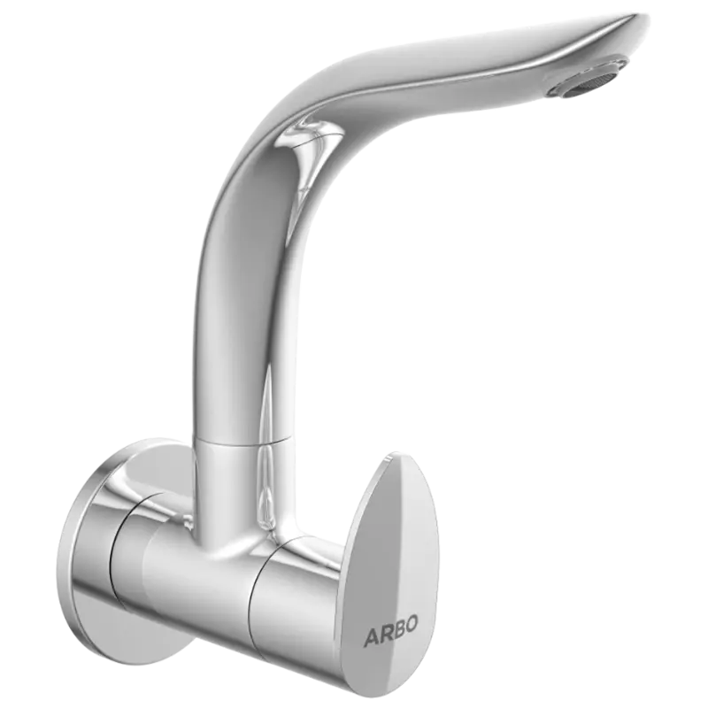 KA-3108 Sink Cock With Swinging Spout With Wall Flange (Wall Mounted Model)