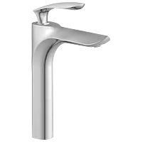 KA-3128 Single Lever Tall Basin Mixer With Braided Hoses (Table Mounted Model)