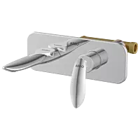 KA-3129 Concealed Body For Single Lever Basin Mixer Wall Mounted With Exposed Part Kit, Consisting Of Operative Lever, Basin Spout & Wall Flange