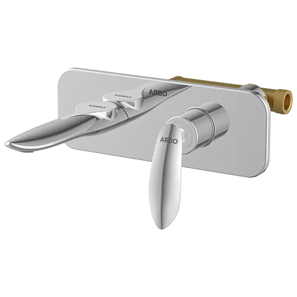KA-3129 Concealed Body For Single Lever Basin Mixer Wall Mounted With Exposed Part Kit, Consisting Of Operative Lever, Basin Spout & Wall Flange