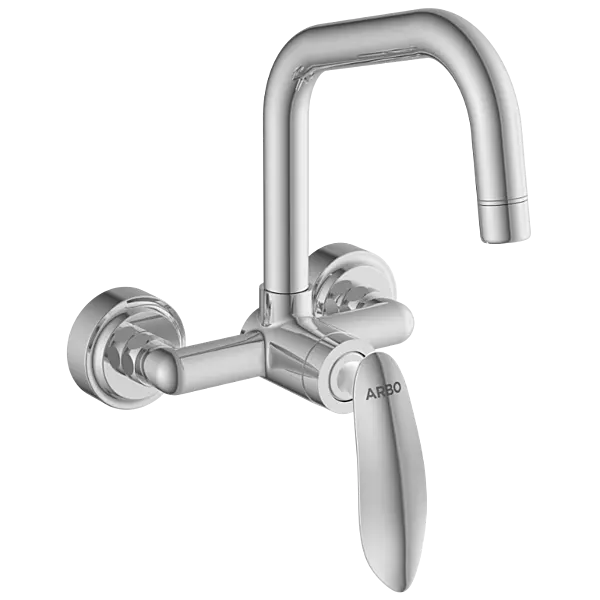 KA-3143 Single Lever Sink Mixer With Swinging Spout With Connecting Legs With Wall Flange (Wall Mounted Model)