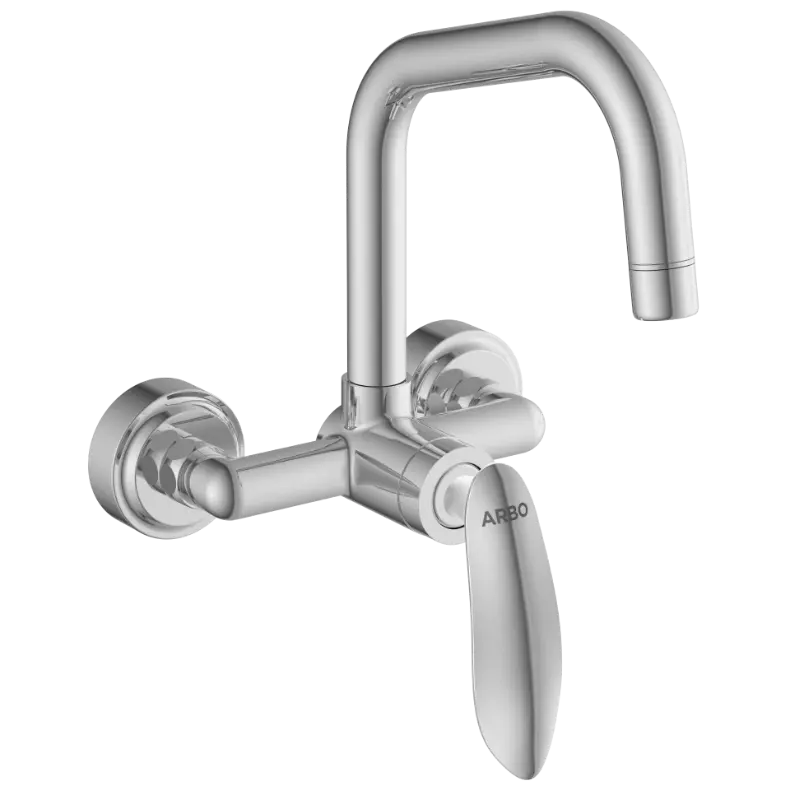 KA-3143 Single Lever Sink Mixer With Swinging Spout With Connecting Legs With Wall Flange (Wall Mounted Model)
