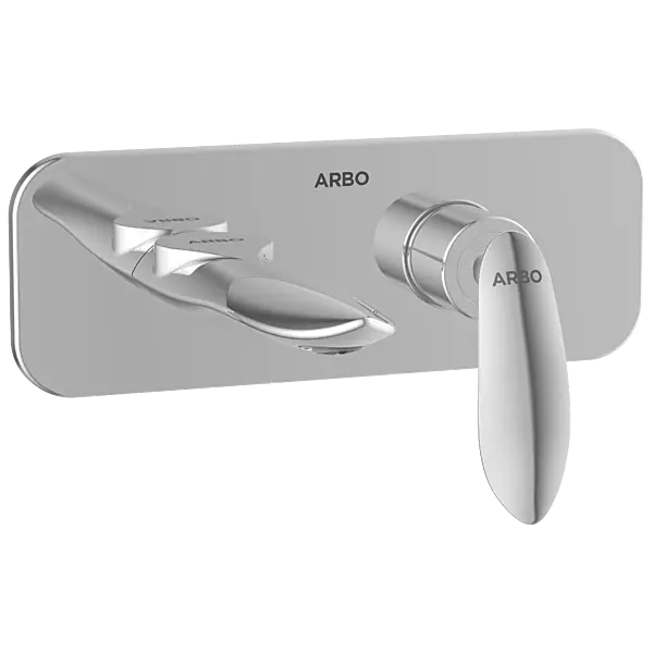 KA-3167 Exposed Part Kit For Single Lever Basin Mixer Wall Mounted With Consisting Of Operative Lever, Basin Spout & Wall Flange