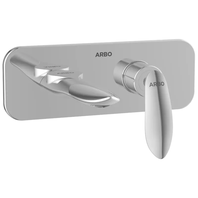 KA-3167 Exposed Part Kit For Single Lever Basin Mixer Wall Mounted With Consisting Of Operative Lever, Basin Spout & Wall Flange