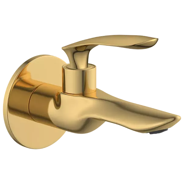 KA-GG-3103 Long Nose Bib Tap With Wall Flange (Glossy Gold)