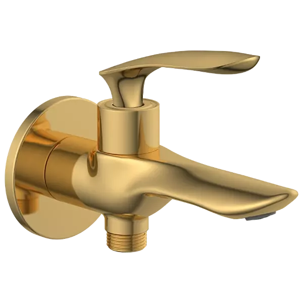 KA-GG-3106 2 Way Bib Tap With Wall Flange (Gold)