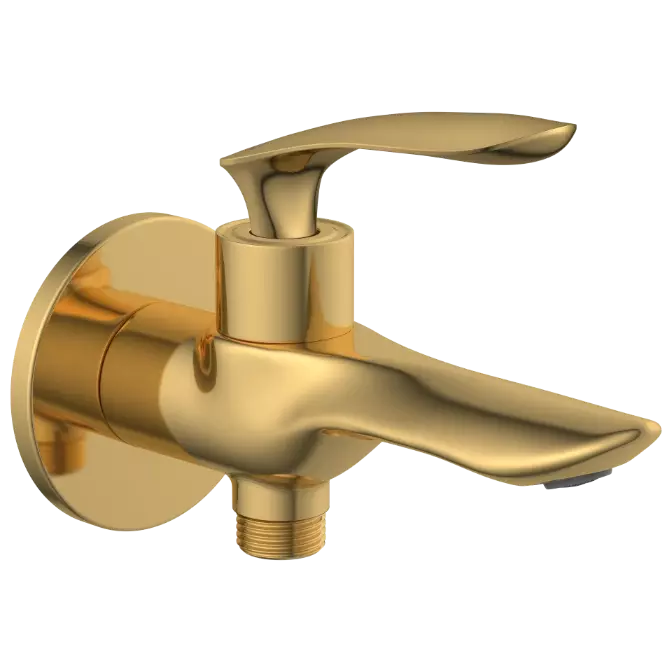 KA-GG-3106 2 Way Bib Tap With Wall Flange (Gold)