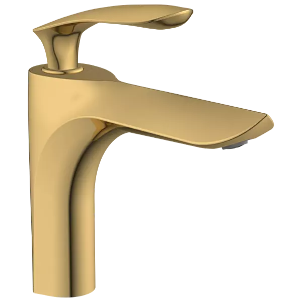 KA-GG-3127 Single Lever Basin Mixer With Braided Hoses (Table Mounted Model) (Gold)
