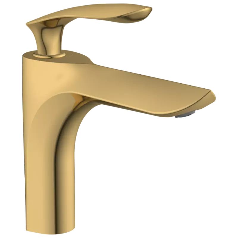 KA-GG-3127 Single Lever Basin Mixer With Braided Hoses (Table Mounted Model) (Gold)