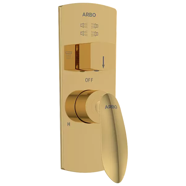 KA-GG-3163 Exposed Part Kit For 2 Inlet 3 Outlet Single Lever High Flow Diverter (Gold)