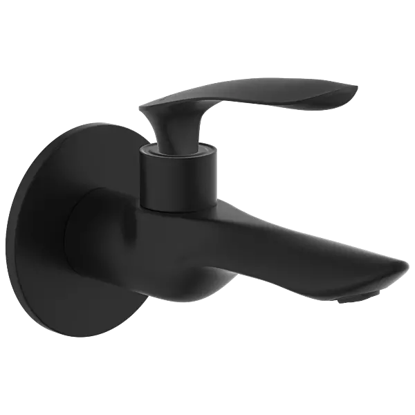 KA-MB-3103 Long Nose Bib Tap With Wall Flange (Matt Black)