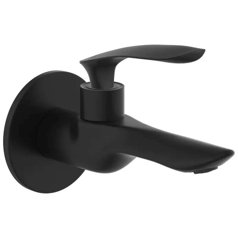 KA-MB-3103 Long Nose Bib Tap With Wall Flange (Matt Black)